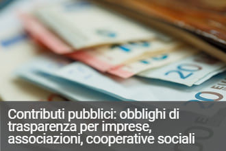 Obbligo trasparenza: pubblicazioni contributi fino a 10.000 euro